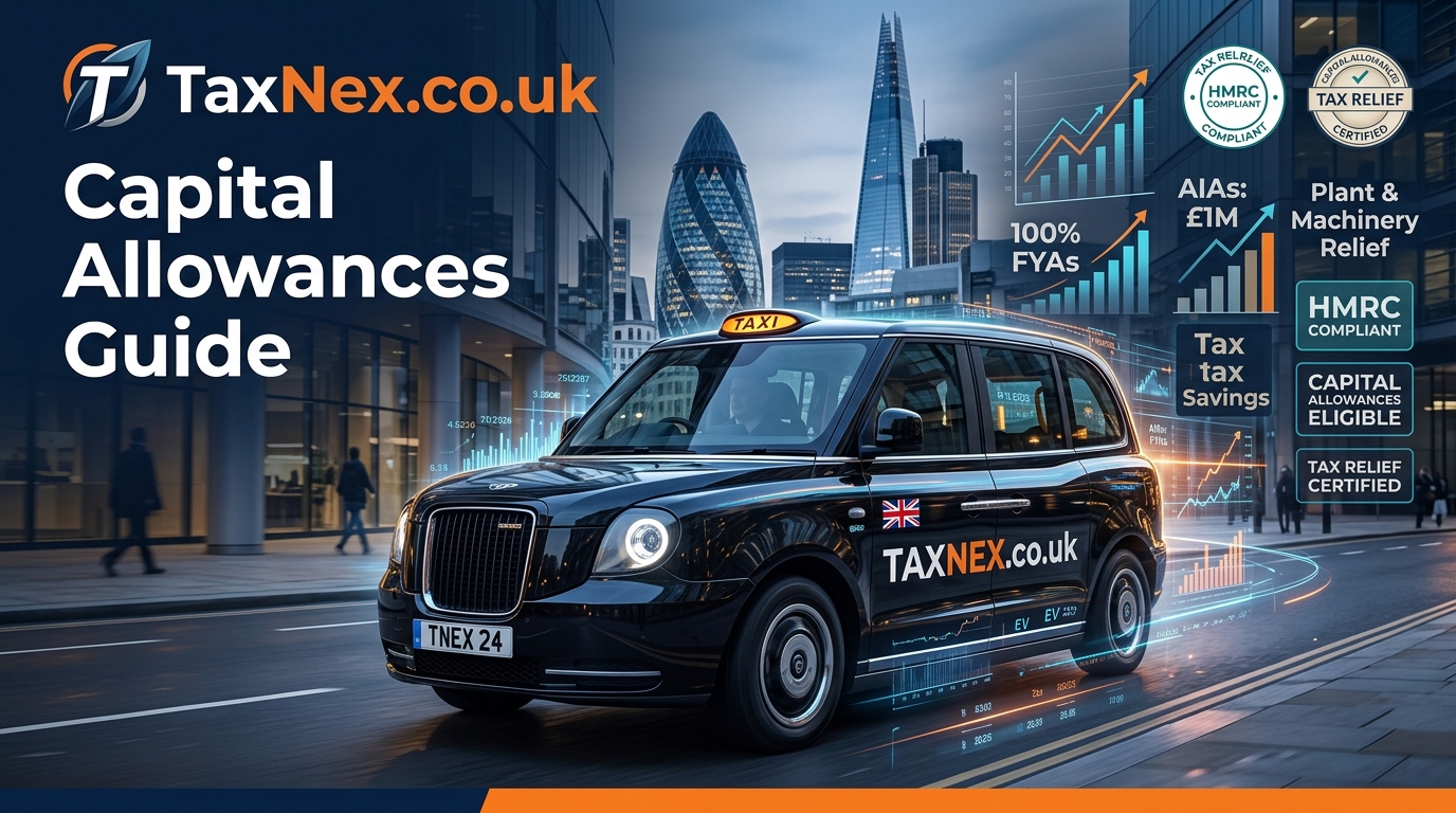 TaxNex.co.uk Taxi Driver Vehicle Capital Allowances Guide Feature Banner